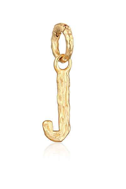 ELLI Anhänger Damen Buchstabe J Look aus 925er Sterlingsilber vergoldet