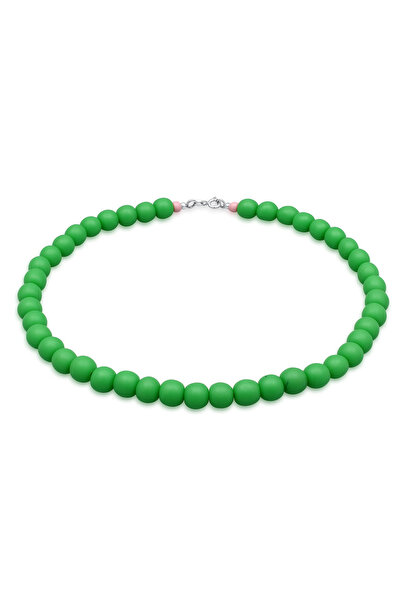 ELLI Halskette Damen Trend Basic mit Kunstharzperlen blau in 925er Sterlingsilber