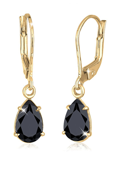 ELLI Ohrringe PREMIUM Ohrringe Damen Ohrhänger mit Kristall aus 925er Sterlingsilber vergoldet