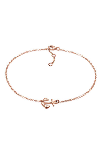 ELLI Fußkette für Damen mit Anker-Anhänger „Maritime Sea“ aus 925er Sterlings...