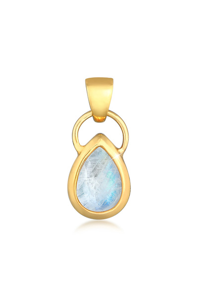 ELLI Anhänger Damen Charm mit Mondstein Classic Blogger aus 925er Sterlingsil...