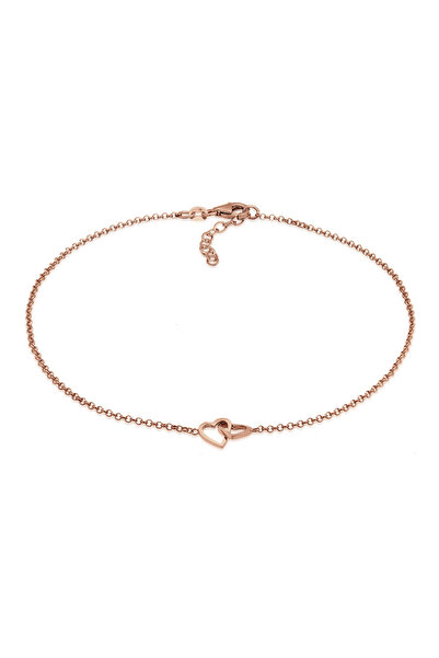 ELLI Fußkette Verflochtene Herzen 925er Sterlingsilber