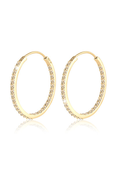 ELLI Ohrringe Damen Creolen funkelnd mit Kristallen in 925er Sterlingsilber v...