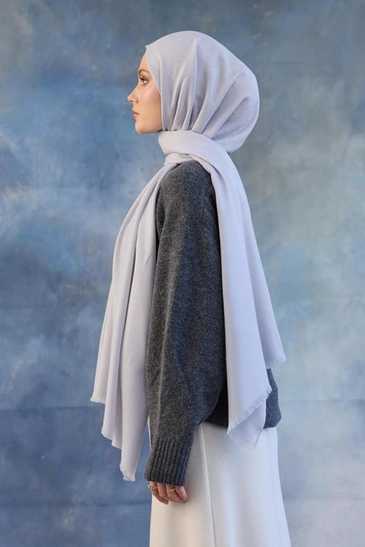 İpekhan Logo Pattern Cotton Jacquard Shawl Silver 8008-06