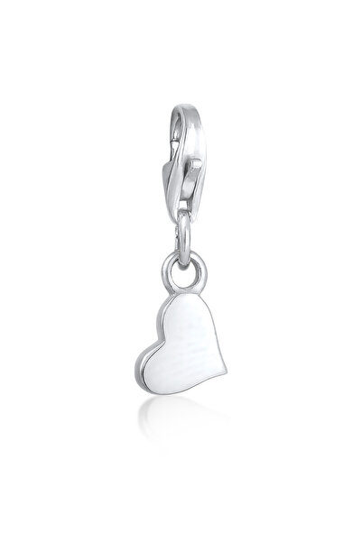 Nenalina Charms Damen Charm Herz Anhänger schlicht aus 925er Sterlingsilber