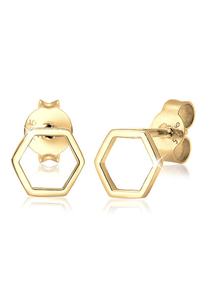 ELLI Earrings Hexagon Geo Trend Minimal Filigran 925 Silber