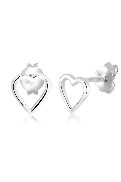 ELLI Ohrringe Damen Ohrstecker Herz Basic aus 925er Sterlingsilber