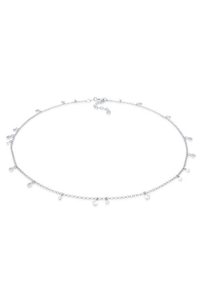 ELLI Halskette Damen Choker Plättchen Münze Geo Look Trend Blogger aus 925er ...