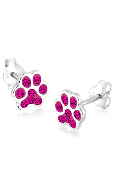 ELLI Ohrringe Damen Ohrstecker Pfoten Hund Katze mit Kristallen in 925er Ster...