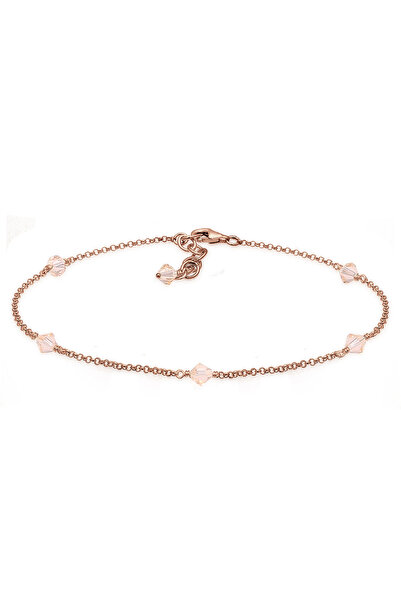 ELLI Fußkettchen Kristalle Roségold plattiert 925er Sterlingsilber