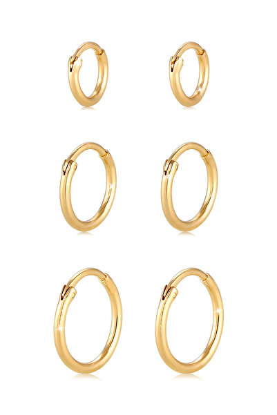 ELLI Ohrringe Damen Creolen Set Trio Basic Must-Have Trend aus 925er Sterling...