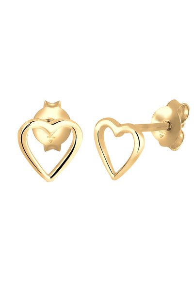 ELLI Ohrringe Damen Ohrstecker Herz Basic aus 925er Sterlingsilber