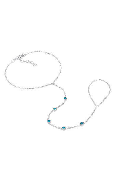 ELLI Armband Damen-Handkette Accessoire Mit Kristallen funkelnd Aus 925er Sterlingsilber Vergoldet