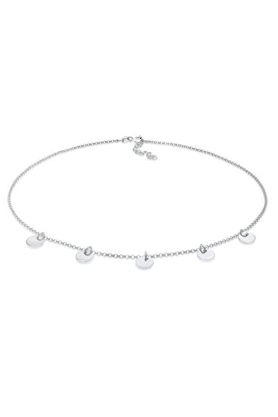 ELLI Halskette Damen Choker Halskette Geo Platelet Round aus 925er Sterlingsi...