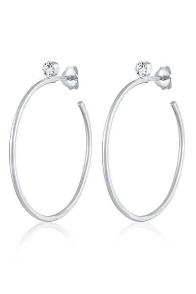 ELLI Ohrringe Damen Creolen Klassisch Basic Trend mit Kristallen in 925er Ste...