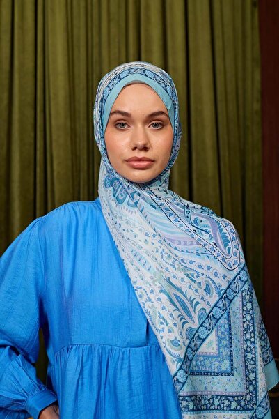 İpekhan Нова колекция Колекция мек шал синьо ледено синьо 3047-12