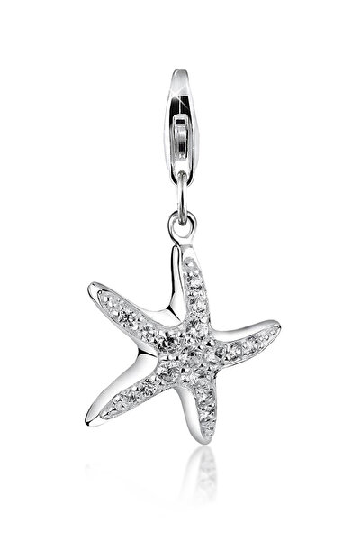 Nenalina Charms Damen Charm Seestern-Anhänger mit Zirkonia-Kristallen aus 925...