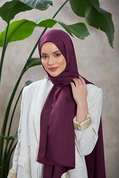 İpekhan Model Alesa șal jacquard mătăsos vinete violet 9003-18