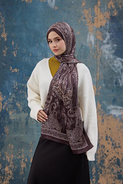 İpekhan Brown Indian Silk Shawl - 5008-07