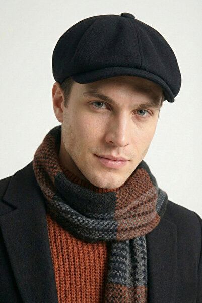 robanu Pălărie unisex neagră cu șapcă |   Pregătește-te pentru iarna cu șapcă Kaşe Kasket