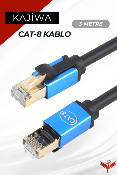 KAJİWA CAT8 3 Metre Ethernet Kablosu 25Gbps Premium İnternet Lan Kablo 3mt