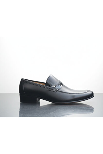 Growish GR0330 حذاء رجالي كلاسيكي من الجلد الطبيعي بإبزيم ونعل جلدي أسود