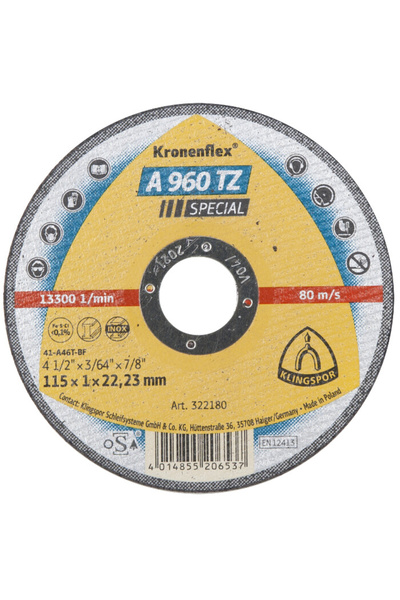 KLİNGSPOR Disc abraziv A60 TZ Special 115 mm 1 mm