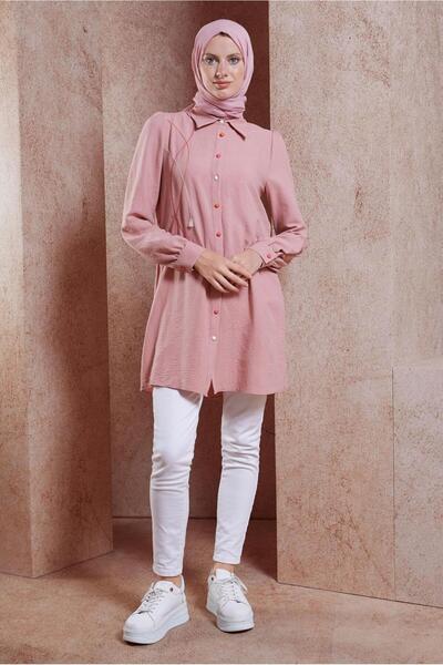 Alvina Τούνικ με λεπτομέρεια με φούντα Hijab - 44591
