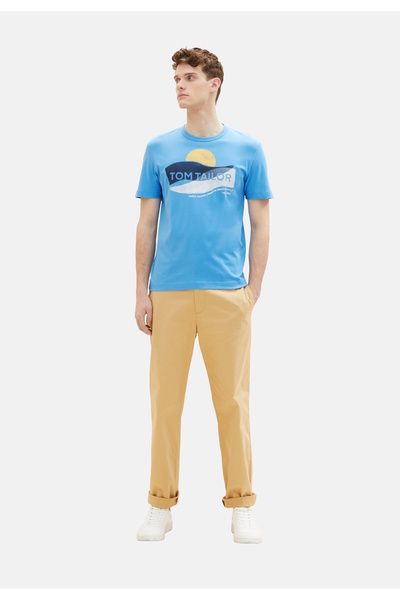 Tom Tailor T-Shirt Kurzarmshirt gepunktet mit Brusttasche