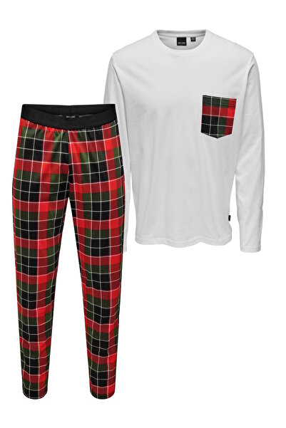 Only & Sons Schlafanzug BILLY Pyjama, Uzun Hortum, Uzun Kollu Gömlek und Brus...