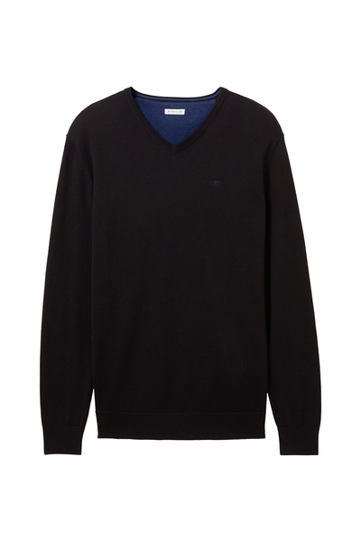 Tom Tailor Strickpullover Basic Pullover V-Neck