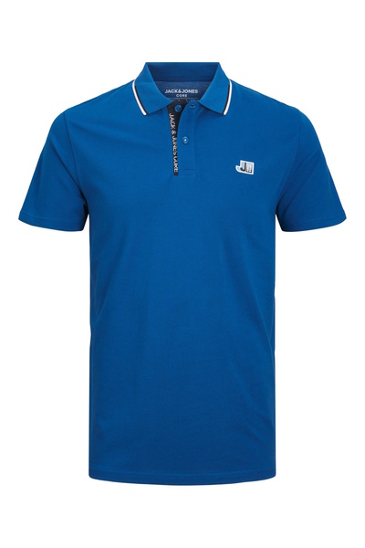 Jack & Jones Poloshirt LOGAN Polo Kurzarmshirt, Kontraststreifen und Logo-Det...