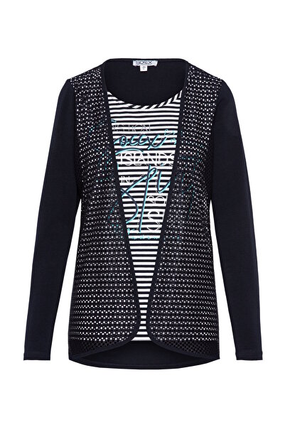 Soccx Jacken-Layering, Rundhalsausschnitt und Glitzerstein-Artwork auf dem Etiket Baskılı Gömlek Langarmshirt