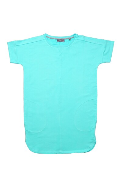 Elbsand Kleid Unifarbenes Sweatkleid Otra mit Rundhalsausschnitt ve Einschubt...