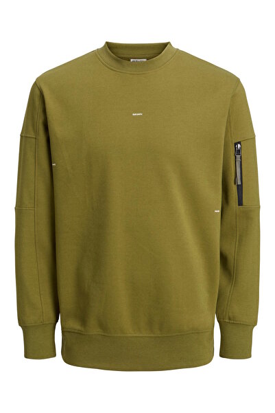 Jack & Jones Rundhalsausschnitt, Rippbündchen und Ärmeltasche aus Kazak Kazak