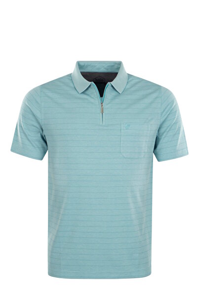 Hajo Shirt Gestreiftes Kurzarm-Poloshirt Softknit mit verdecktem Reißverschlu...