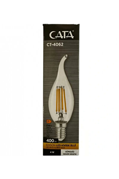 Cata CT-4064 4w E-14 Rustik Günışığı Kıvrık Alev Modelli Led Buji Ampul 3000k (TEK)