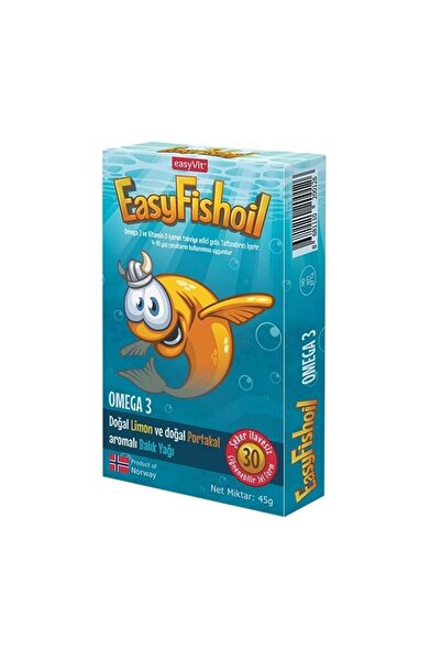 Easy Fishoil Easyfishoil Omega 3 Limon ve Portakal Aromalı Çiğnenebilir 30 Ad...