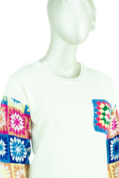 Oppland Жіноча зимова туніка з етнічним візерунком, круглим коміром, довгими рукавами, з еластичного трикотажу, нова модна модель.