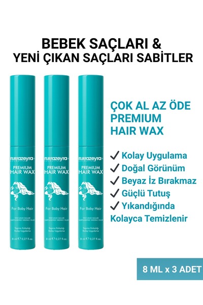 Nutrazeyra Cosmetics 3'lü Set Baby Hair Wax Elektriklenen ve Dağınık Saçlar İ...