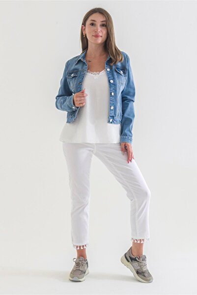 Bold & Young Jachetă din denim Power Stretch Bleach Washing Sky Blue