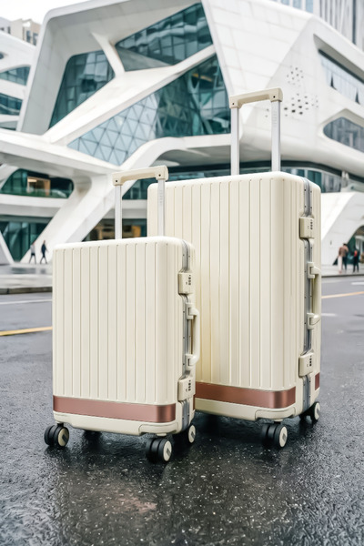 Zeplin Aura PC Policarbon 2'li Valiz Seti (Kabin ve Orta) Krem