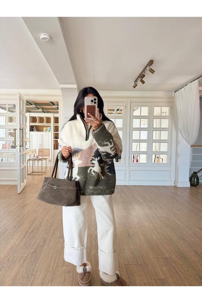 Mzr Collection KADIN GEYİKLİ PELUŞ  TASARIM SWEAT