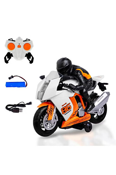 REZZOSS High Speed Stunt Motorcycle Toy with Rider 2.4GHz Remote Control Raci...