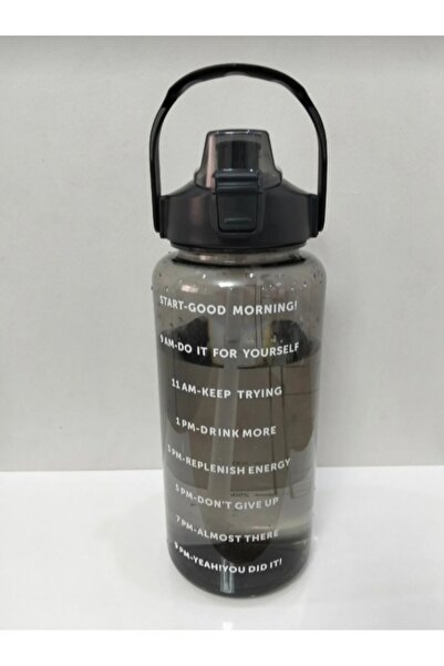 cosmoshome Motivasyonel Su Matarası Suluk 2 Litre Sticker ve Pipetli Su Matarası