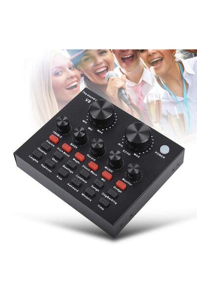 Genel Markalar V8 Ses Usb Kulaklık Mikrofon Web Yayını Canlı Harici Ses Kartı