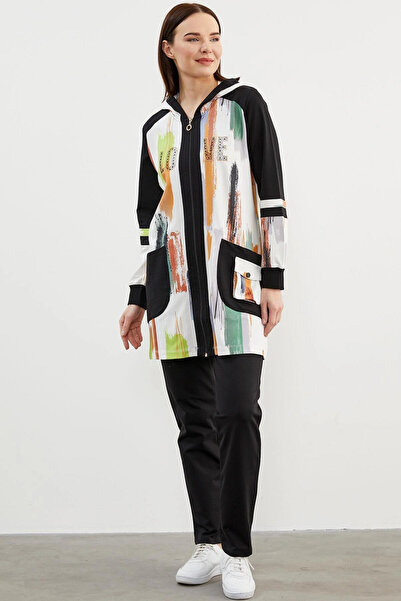 Sementa Costum colorat cu glugă mărime mare - negru