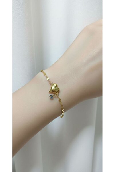 kuyumcu nurettin 3 Gr (GRAM Aynalı Kalp Bileklik Künye 22 Ayar Altın