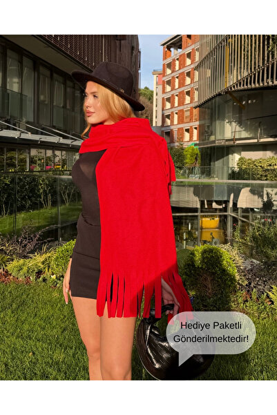 deqfashion Women's Red Fleece Scarf Shawl |   Gift & Stylish Scarf
