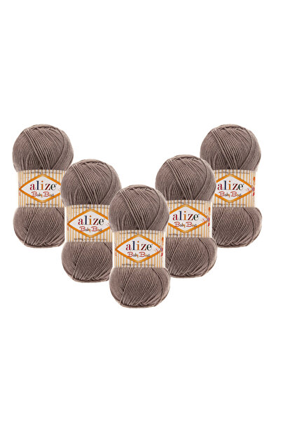 Alize 5 Pieces Baby Best Anti-Pilling Bamboo Blend 534 Light Brown - 100 Gr. 240 Meters.